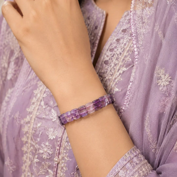 Natural Amethyst Oval Crystal Bracelet for Calm, Clarity & Spiritual Growth