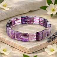 Natural Amethyst Oval Crystal Bracelet for Calm, Clarity & Spiritual Growth