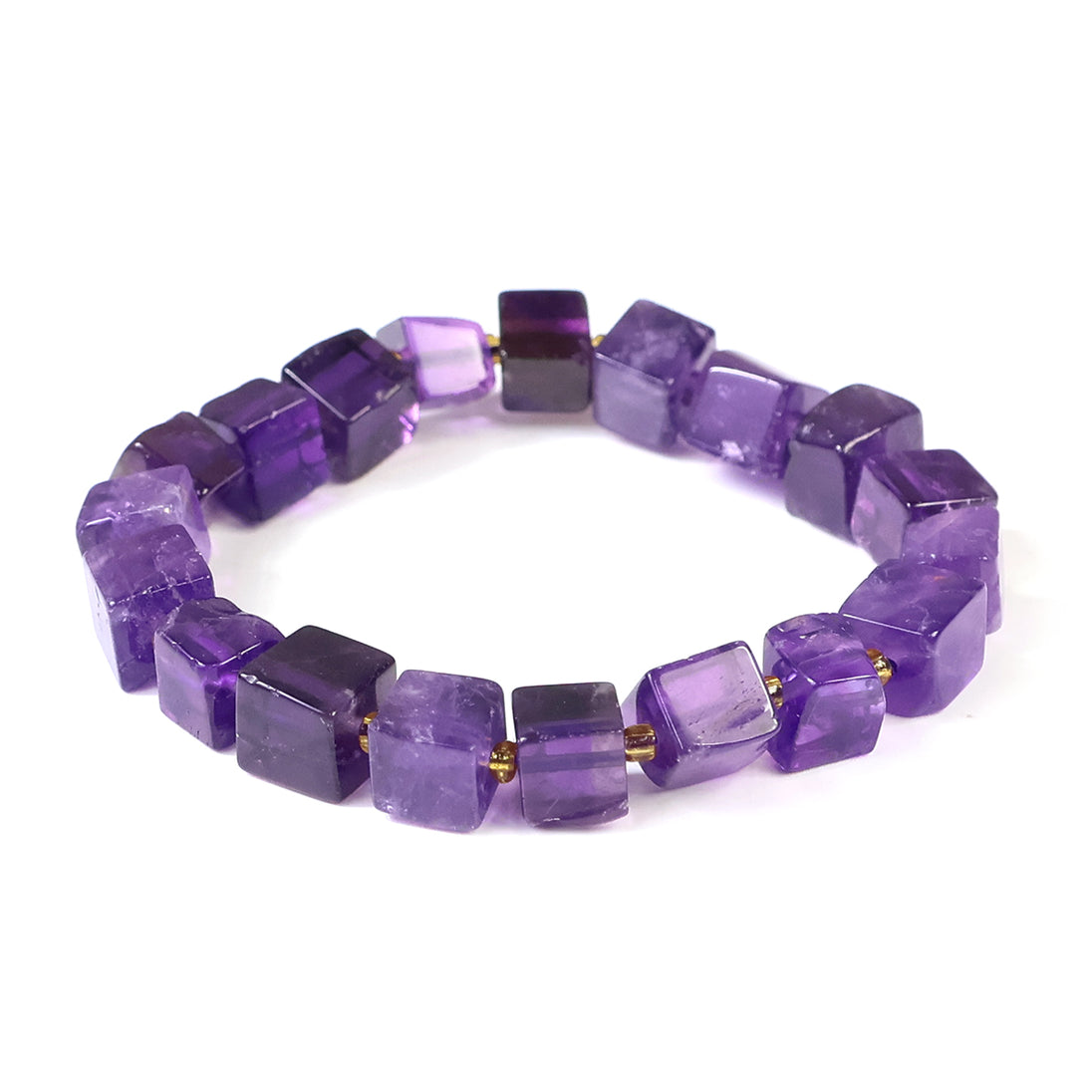 Calminds S Amethyst Box Bead Bracelet