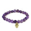 Calminds purple Amethyst Healing Bracelet with golden charm