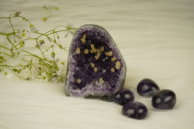 Amethyst Cluster Geode Stone