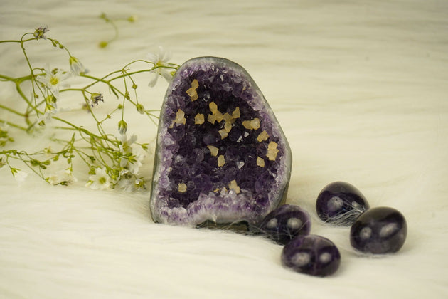 Amethyst Cluster Geode Stone by calminds
