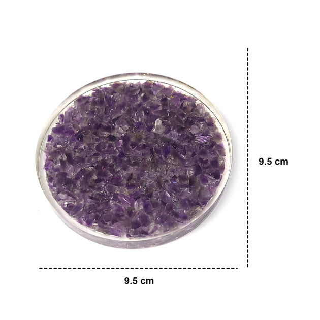 Amethyst Crystal Coaster measurements