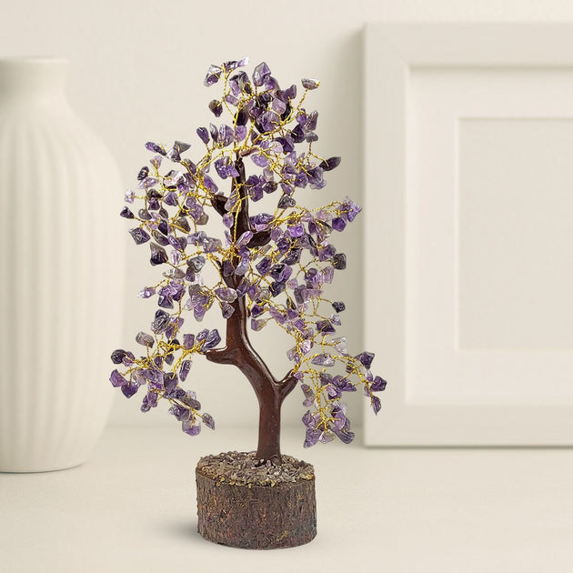 Amethyst Crystal Tree with wooden box | Calminds