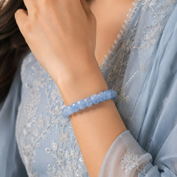 Aquamarine Oval Bracelet for Calmness, Clarity & Emotional Balance