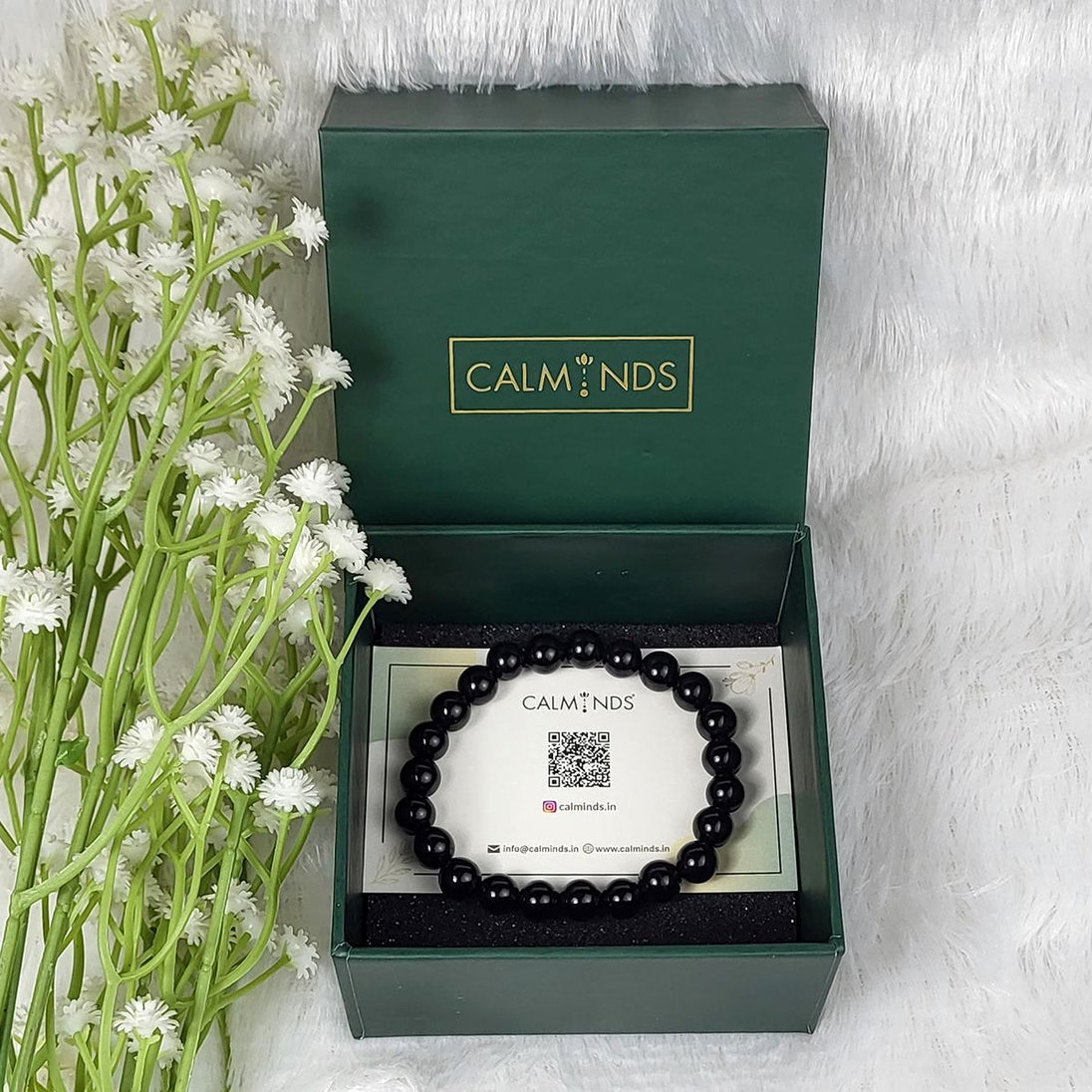 Black Onyx Crystal Bracelet with Box | Calminds 