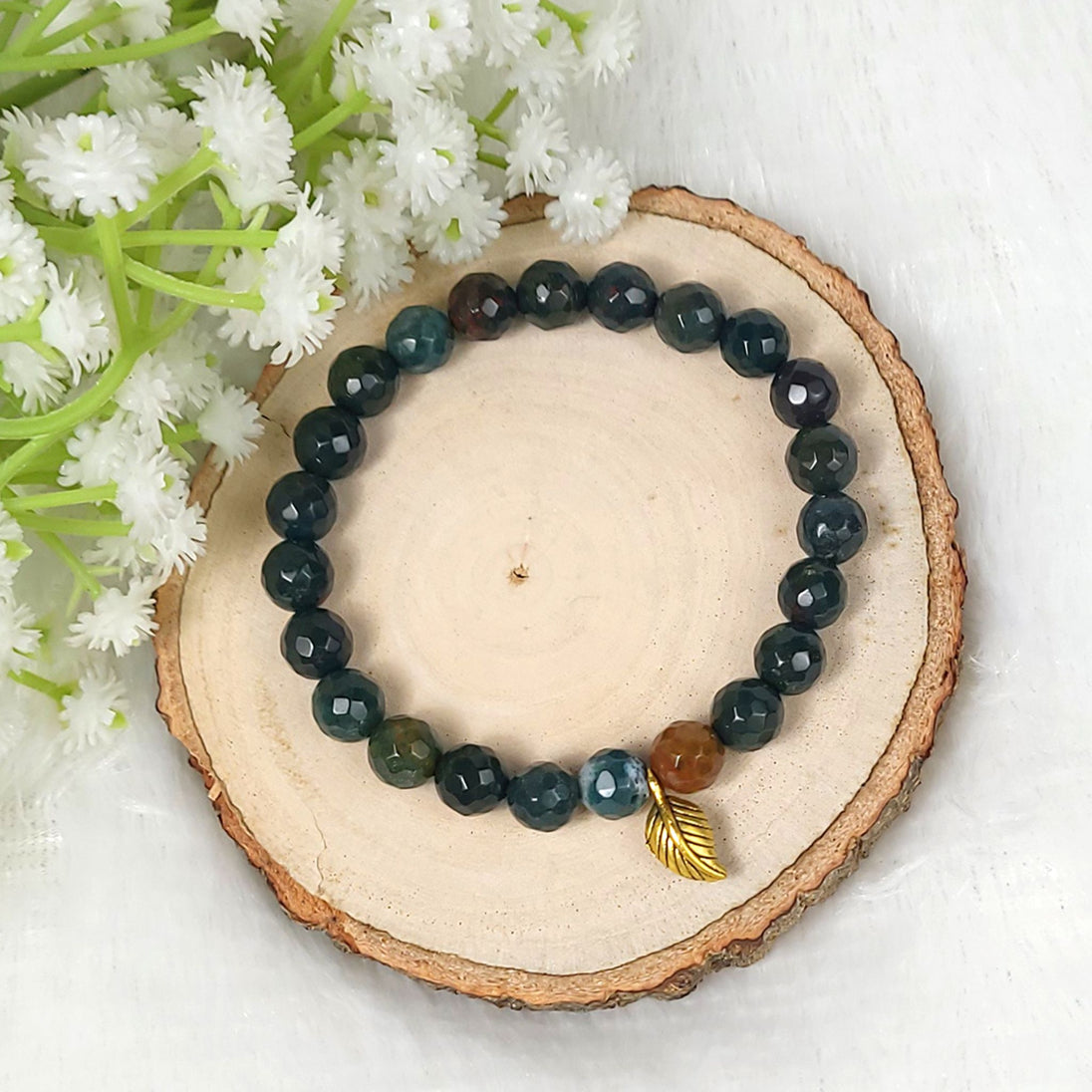 Natural Bloodstone Bracelet by Calminds