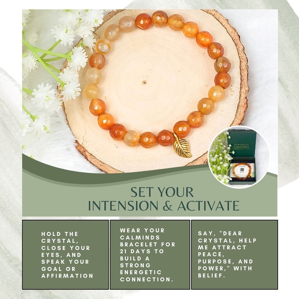Carnelian Diamond-Cut Bracelet