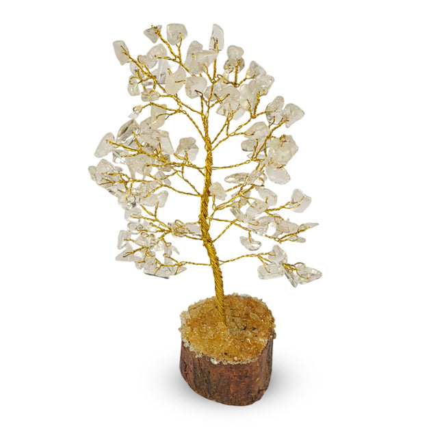 Clear Quartz Crystal Tree on white background