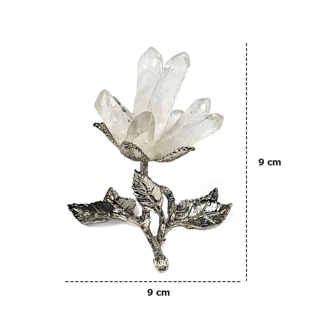 Clear Quartz Flower Sculpture measurement