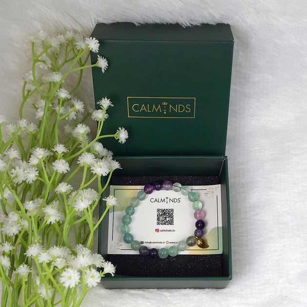 Fluorite Healing Bracelet with box by calminds | Pisces bracelet