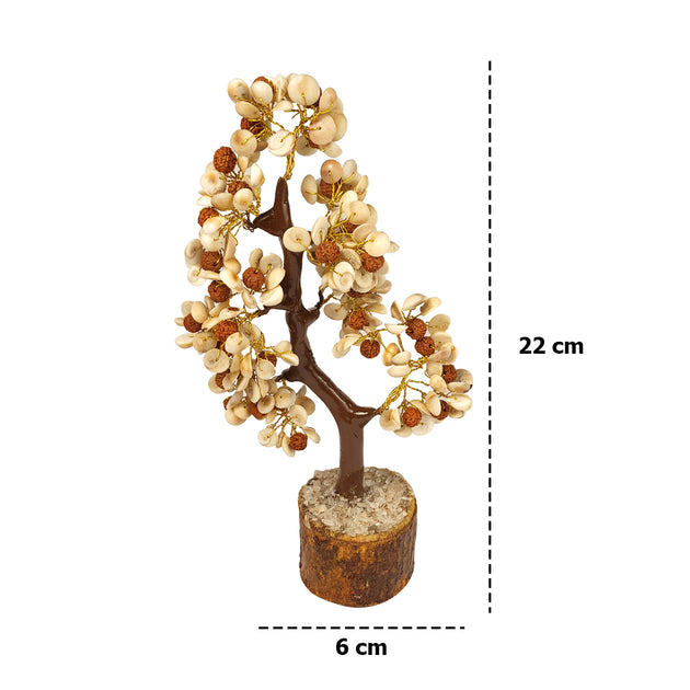 Calminds Gomti Chakra and Rudraksha Crystal Tree measurements