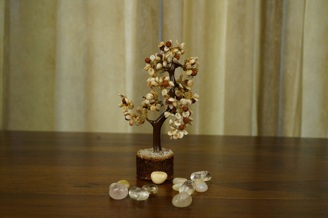 Gomti Chakra and Rudraksha Crystal Tree