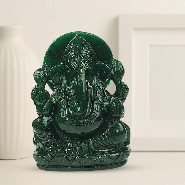 green jade ganesha 6 inch by calminds