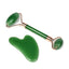 Calminds Green Jade Roller and Gua Sha Set on white bg