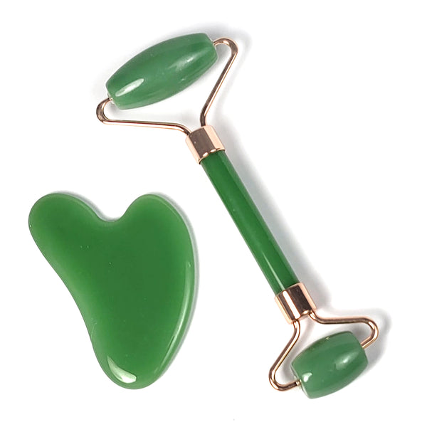 Green Jade Roller and Gua Sha Set
