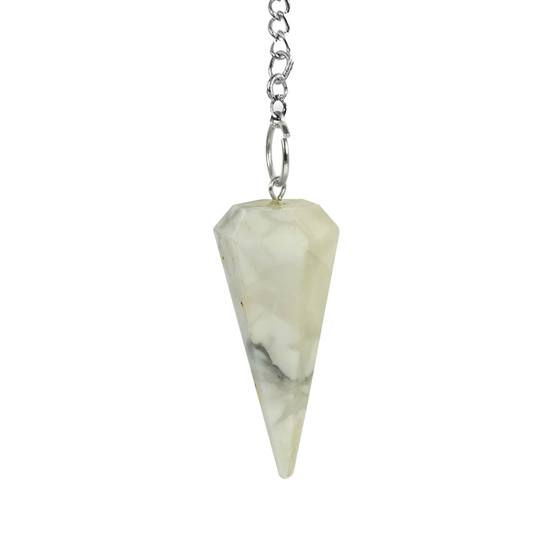 Howlite Dowser Pendant on white background