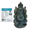 Labradorite Ganesha Idol with Certification on white background