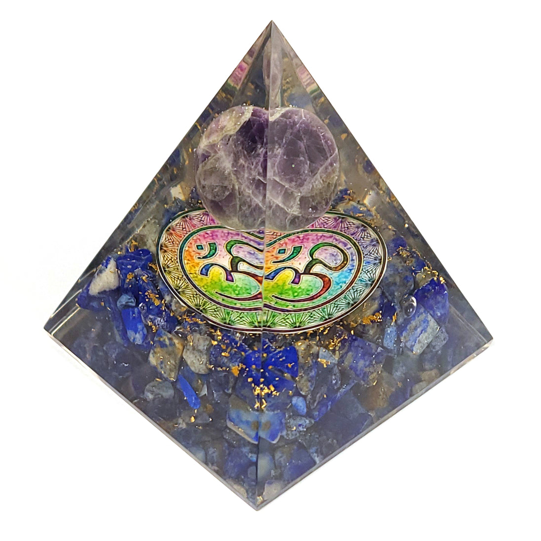 Lapis Lazuli Orgonite Pyramid side view