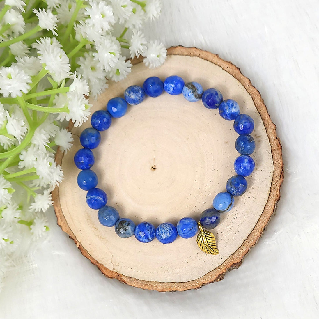 Blue Lapis Lazuli Crystal Bracelet by Calminds 