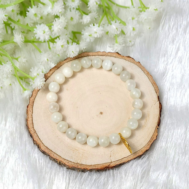 white color Moonstone crystal bracelet
