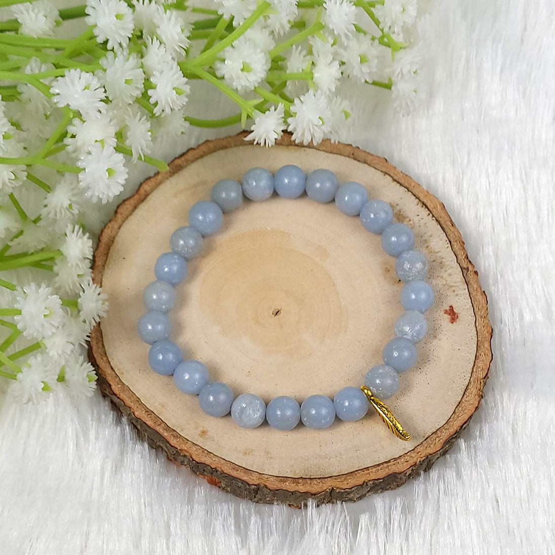 Blue Color Natural Aquamarine Bracelet