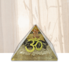 Om Orgonite Pyramid | Clear Quartz & Black Tourmaline