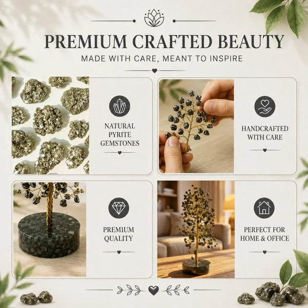 Pyrite Wealth Tree with Orgonite Base for Prosperity & Success