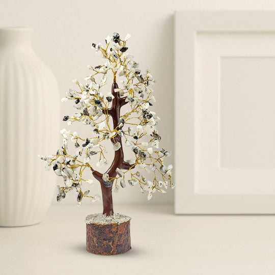 Rainbow Moonstone Crystal Tree with wooden base | Calminds
