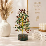 Red & Green Crystal Tree with Orgonite Base for Balance & Harmony