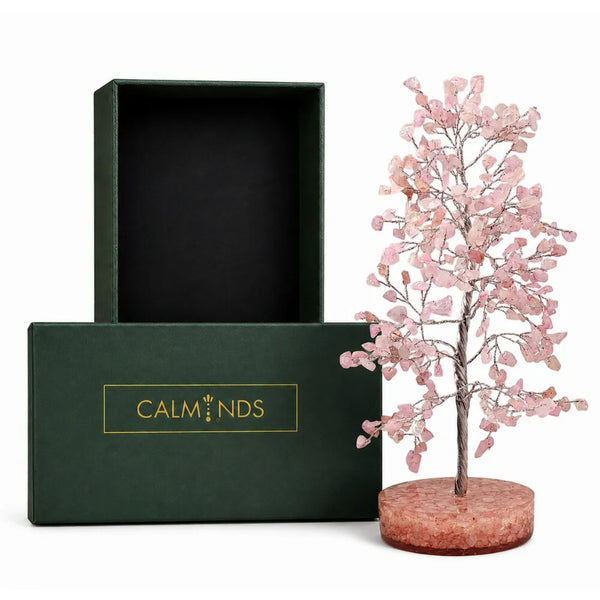 Rose Quartz Crystal Tree with Orgonite Base for Love & Harmony