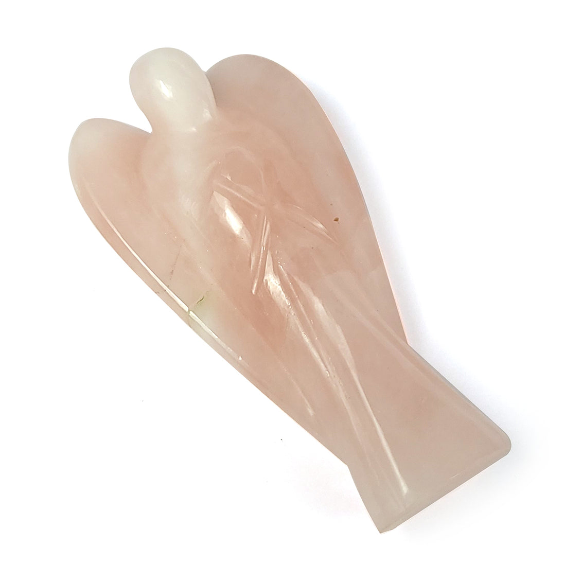 Rose Quartz Angel Figurine with white bg