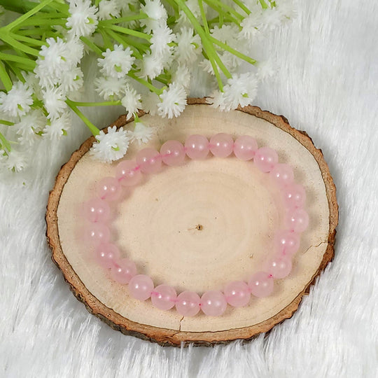 Rose Quartz Crystal Bracelet of pink color