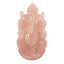 rose quartz ganesha idol figurine on white background