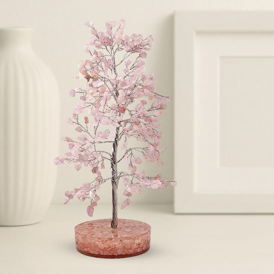 Rose Quartz Crystal Tree With Orgonite Base | Calminds