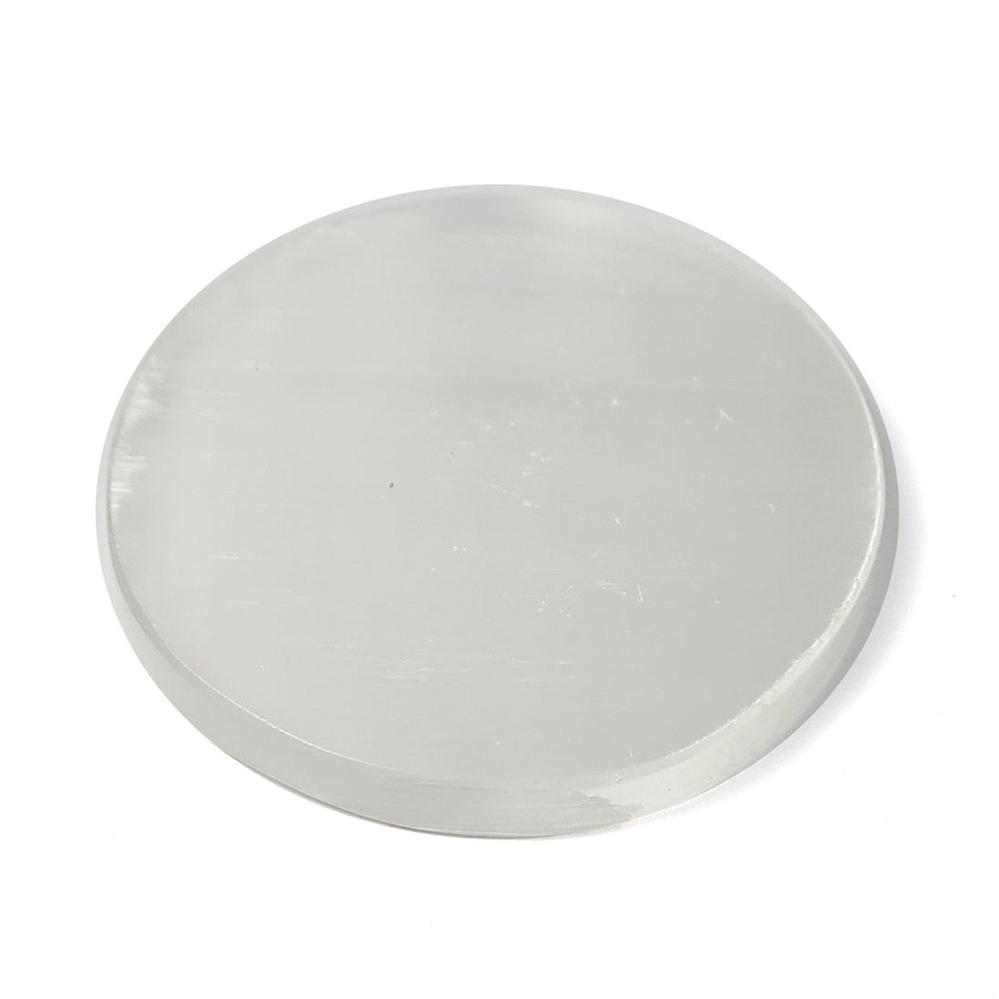 Round Selenite Charging Plate on white bg