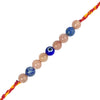 rakhi with multicolored beads on a white background
