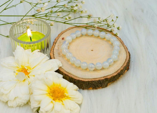 White color Selenite Bracelet by Calminds