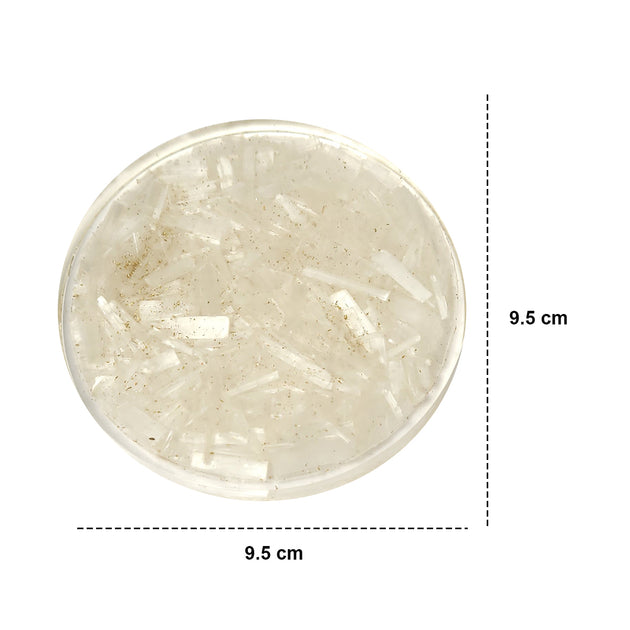 Selenite Orgonite Coaster measurement