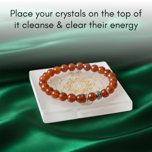 Spiritual Geometry Selenite Plate