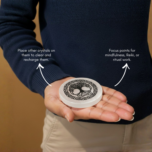 Tree of Life Selenite Charging Plate