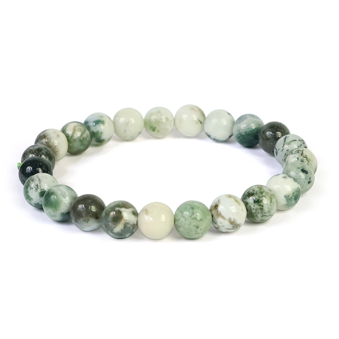 Calminds Tree Agate Crystal Bracelet with background