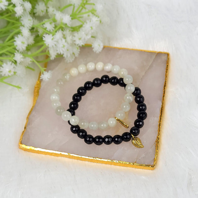 Moonstone & Black Tourmaline Bracelet by calminds