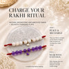 Amethyst and Moonstone Heart Charm Sisterly Calm Rakhi for Bhabhi and Sister, product image 4