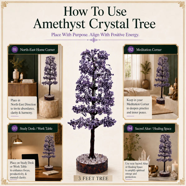 Grand Amethyst Crystal Tree - 5000 Beads (3FT)