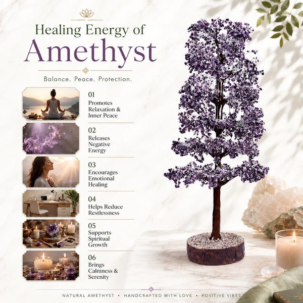 Grand Amethyst Crystal Tree - 5000 Beads (3FT)