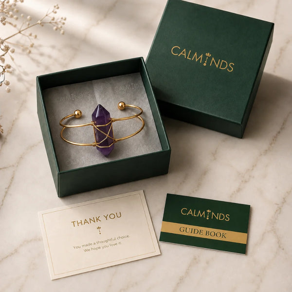 Amethyst Double Pointed Bracelet| Calm, Clarity & Spiritual Balance