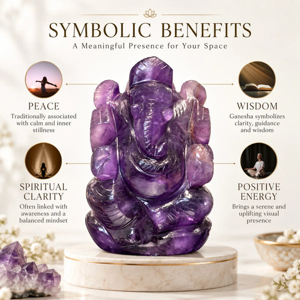 Natural Amethyst Ganesha Idol | Peace & Spiritual Wisdom