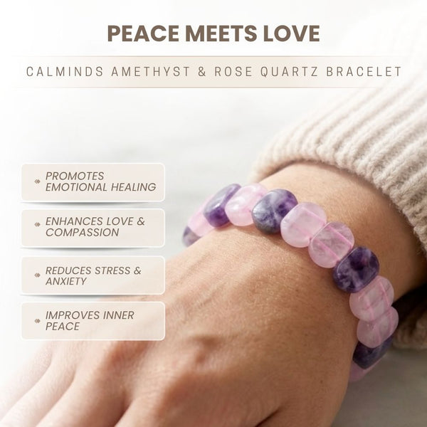 Amethyst & Rose Quartz Bracelet | Love & Peace