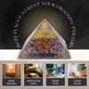 Best places to keep Amethyst Orgonite Pyramid near bedside, meditation room, work desk and living room